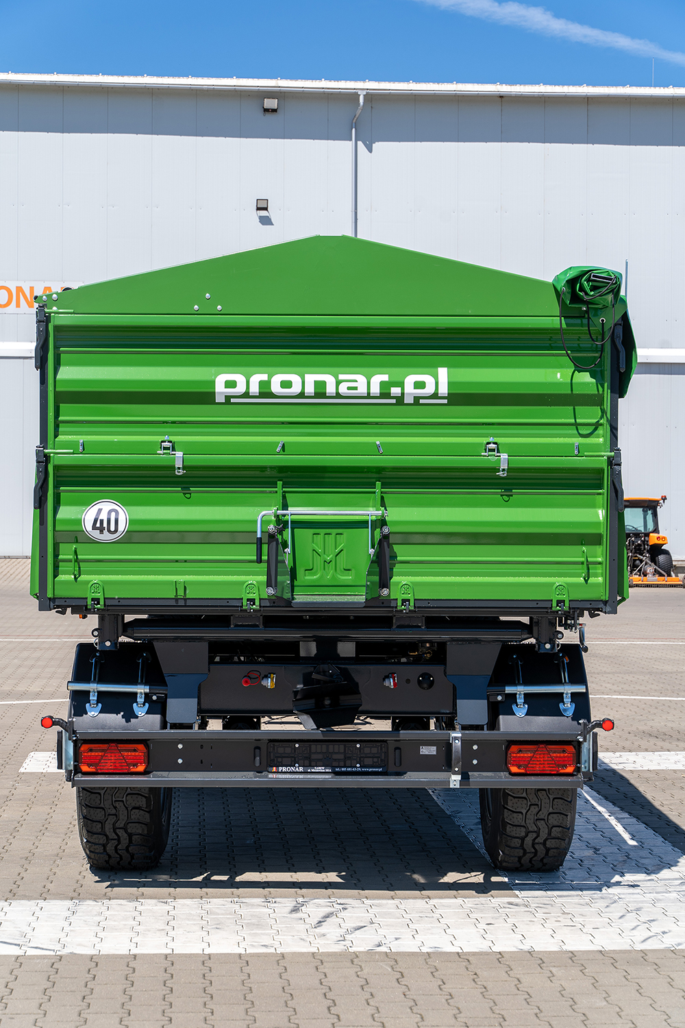Grün, Lkw-Container, Anhänger, Back-Termin, 40 km/h