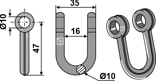 BL28131 Schäkel - passend zu Agria 66888 / Fischer