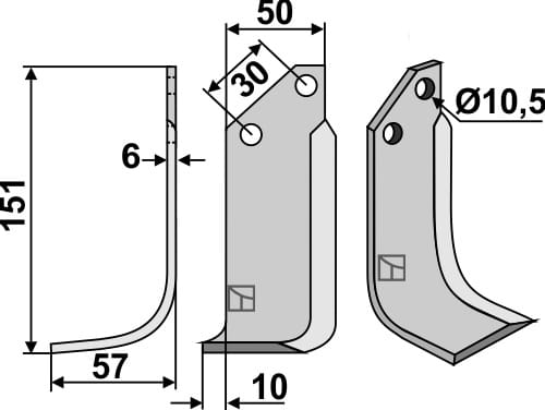 Fräsmesser 151x50mm, links - passend zu Badalini