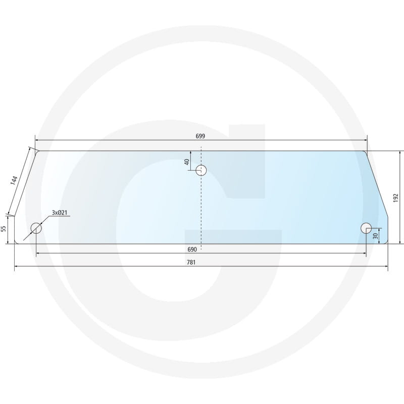 Lunette arrière - compatible avec Massey Ferguson