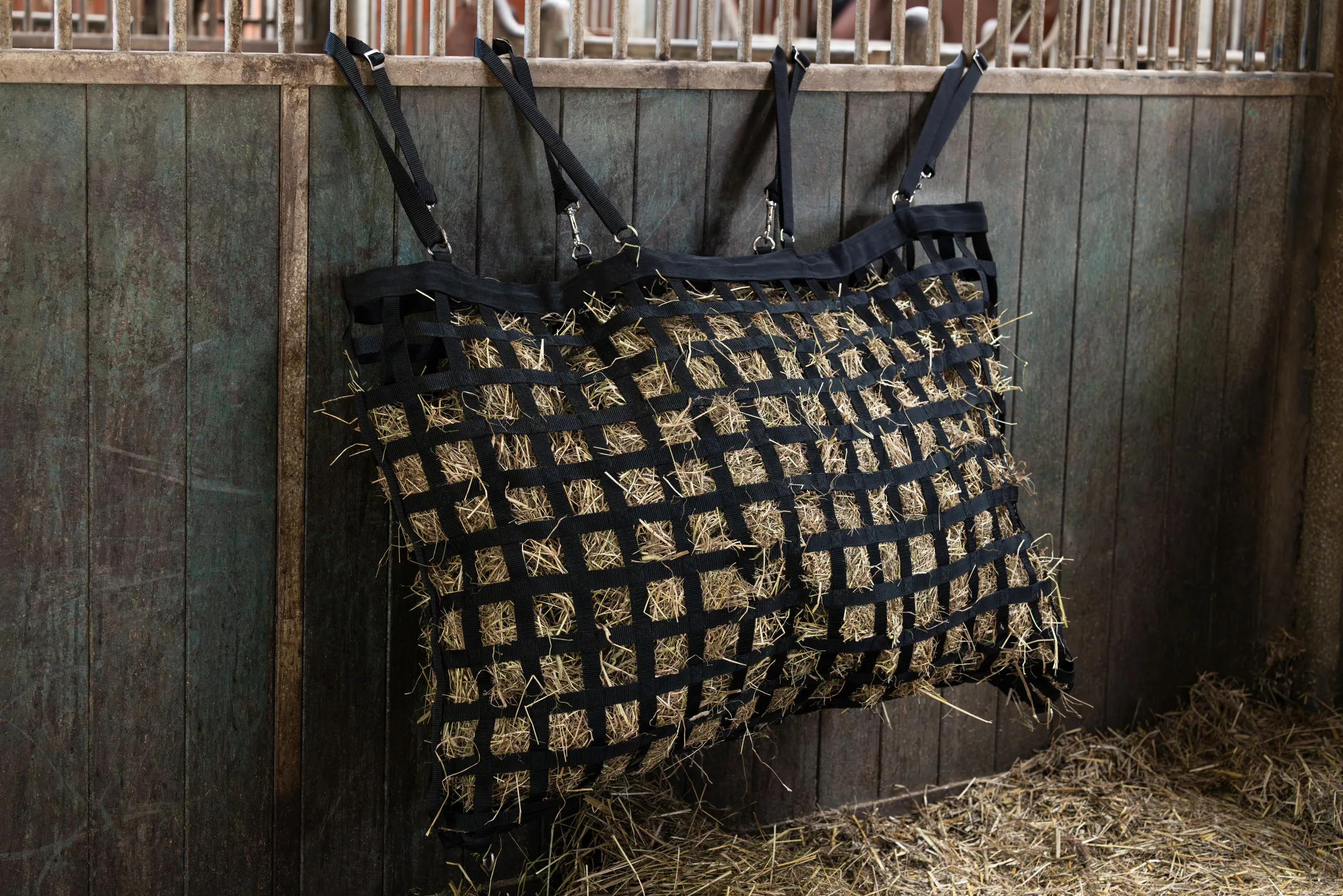 Heutasche für Pferde 112 x 80 x 16 cm – Slow Feeder, 5 cm Maschen, extra groß
