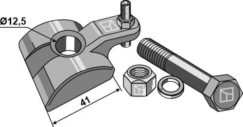 10.ST-HH-40 Zinkenhalter Set - passend zu Kverneland VF06565744 / Deutz-Fahr VF06565744