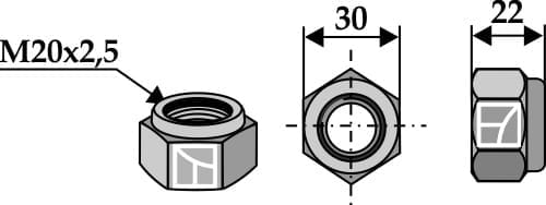 BL3828 Selbstsichernde Mutter M20x2,5 - passend zu Kuhn 6060019