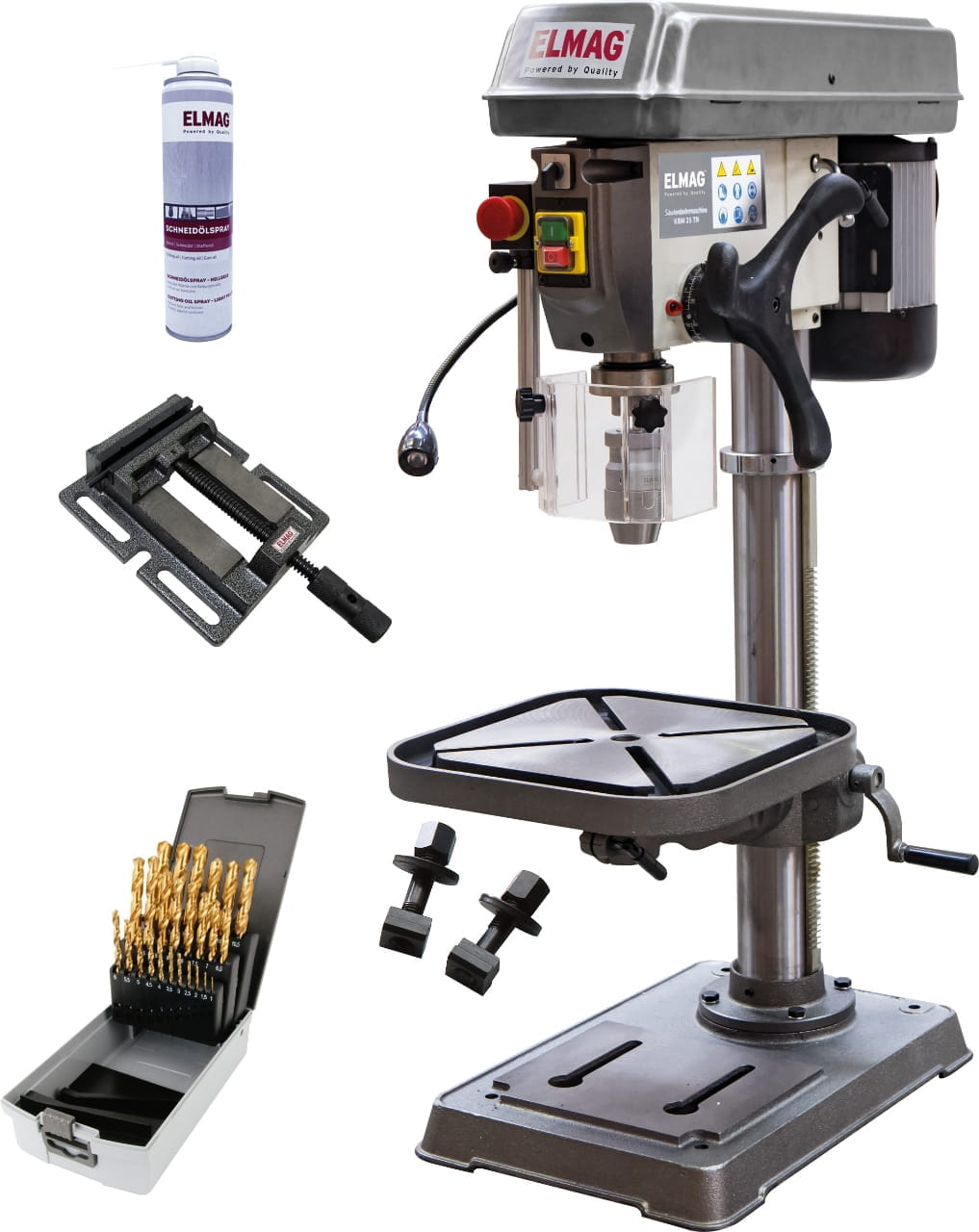 Elmag bench drill V-belt set - 1 - 16 mm / 400V / 1100W