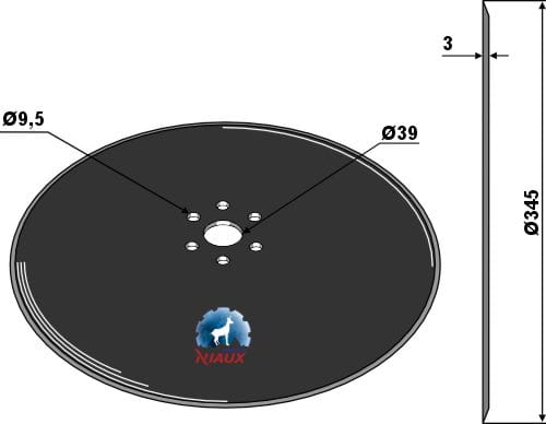 Disque à semer Ø345x3 - convient pour Köckerling Vitu
