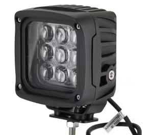 LED work light, 45W, 4050lm, square, 12/24V, blue, 126x151x95mm, German plug, spotlight, 9 LEDs