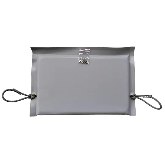 tasche, clutch, grau, stoff, kordeln
