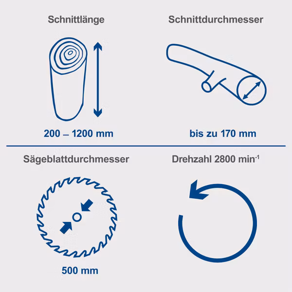 Scheppach Wippkreissäge 230 V, 2.600 W, 500-mm-Blatt, bis 170 mm
