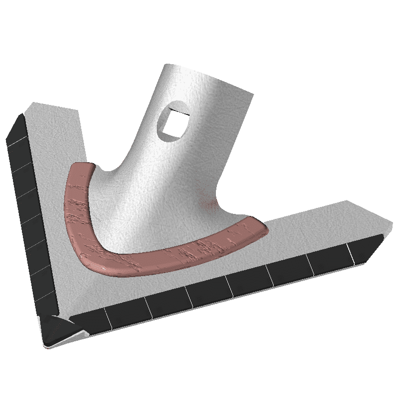 BL40886 Hackschare Universel - Breite 180mm - Hartmetall - Anschraub