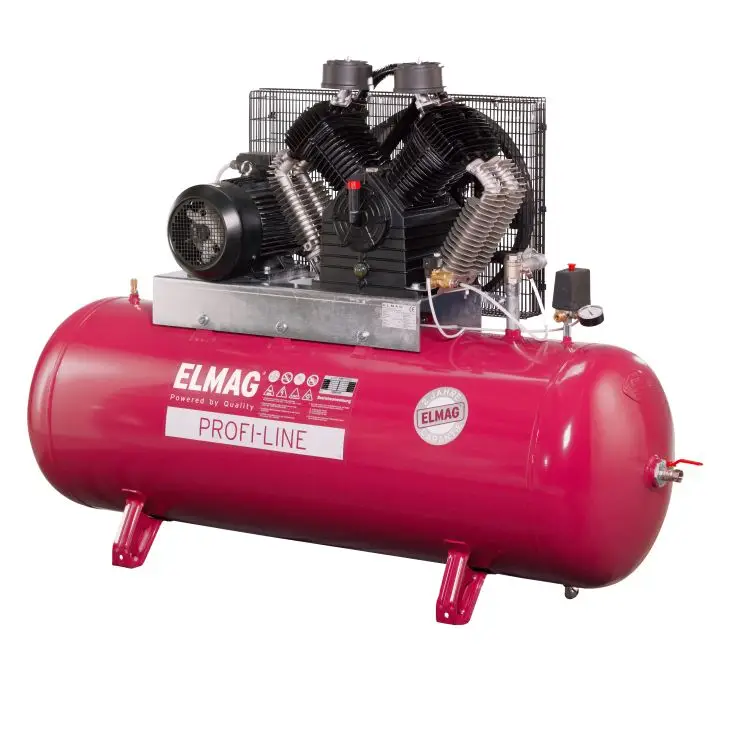 ELMAG Kolbenkompressor PL 1200/10/500 D mit Sterndreieckanlage, 840 l/min, 10 bar, 500 l Kessel, stationär / horizontal