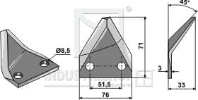 BL29751 Futtermischwagenmesser, rechts