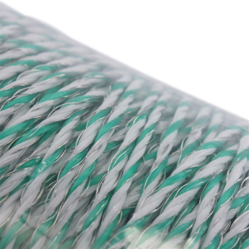 Weidelitze / Kunststofflitze weiß-grün - 2mm / 500mm