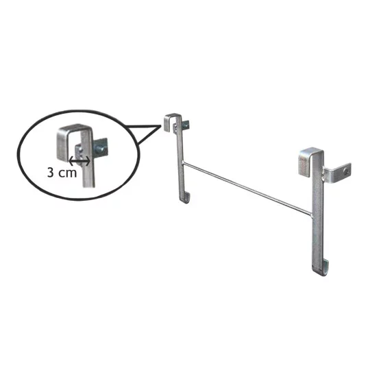 Haken, Montagehalterung, Wandhalter, Metall, 3 cm Abstand