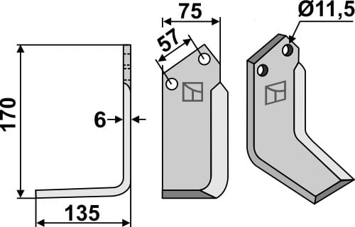 BL5392 Fräsmesser L - passend für Kuhn 521064