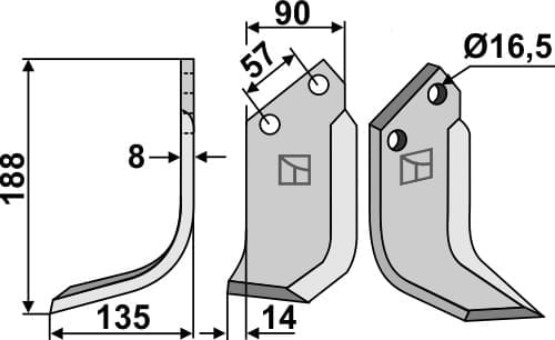 BL5426 Fräsmesser L - passend für Kuhn K1601100