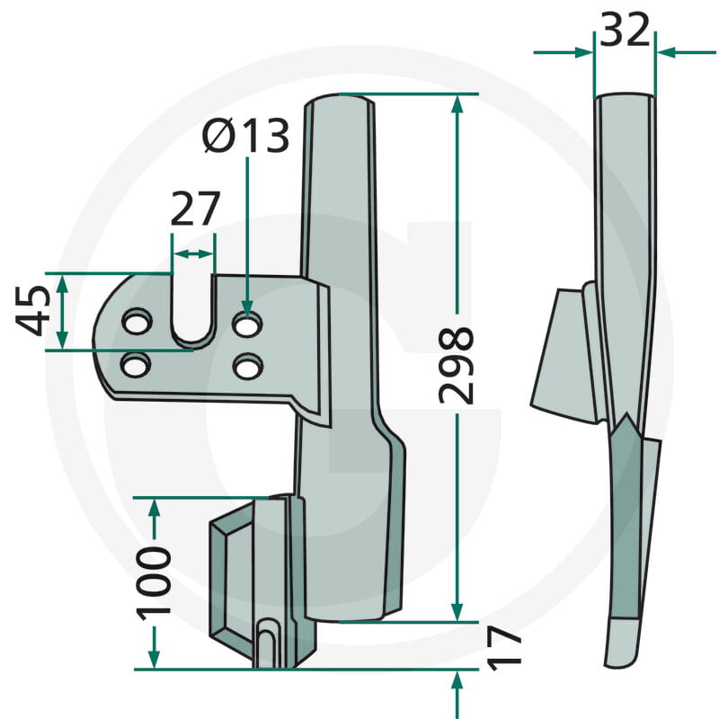 Väderstad Saatrohr rechts, Universal für RD100-898