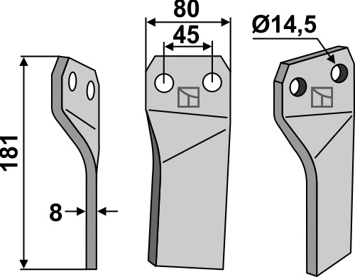 BL5538 Fräsmesser L - passend zu Maschio / Gaspardo 26100418