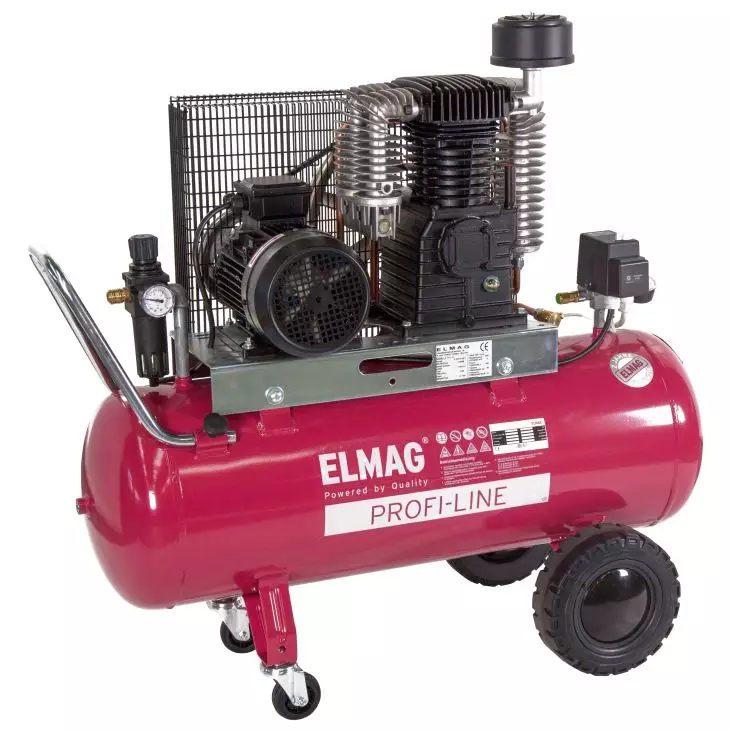 ELMAG Kolbenkompressor PL 600/10/100 D, 420 l/min, 10 bar, 100 l Kessel, fahrbar