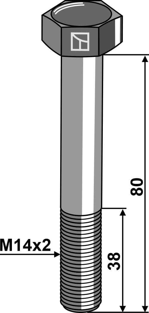 Hex bolt M14x2x80 without nut
