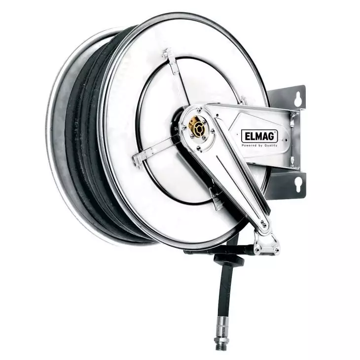 For compressed air and water 100°C, 20 m, 3/4", 100 bar – INDUSTRIAL hose reel stainless steel "542/23"