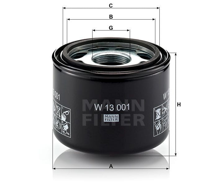 BLW13001 Mann Filter W13001 Hydraulikfilter SpinOn