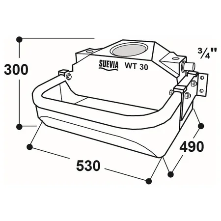 Patura freestall and pasture waterer, 30 liters, model WT30