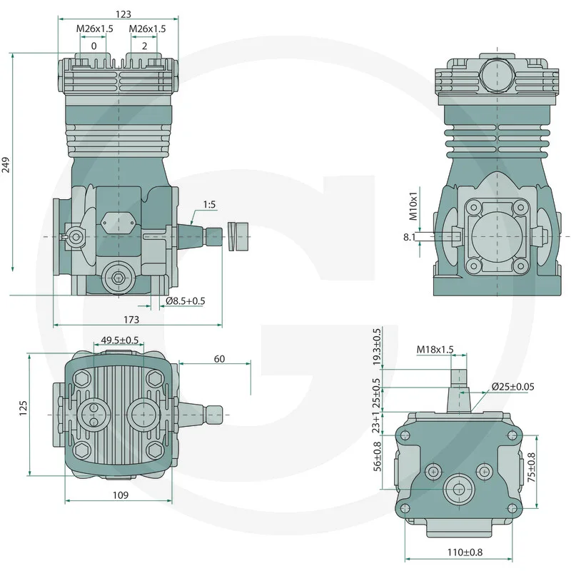 Kompressor - passend zu Case IH MXM, Fiat M, Ford Serie 60, John Deere Serie 50, New Holland TM / TX