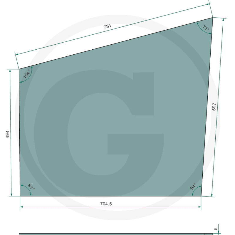 Türscheibe oben, rechts und links - passend zu Lamborghini / Same