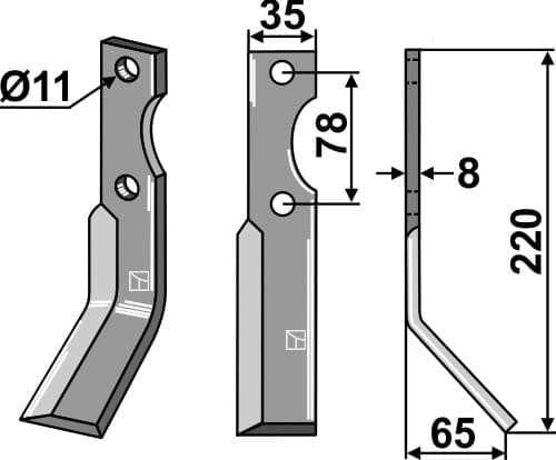BL27809 Rotorzinken, rechte Ausführung