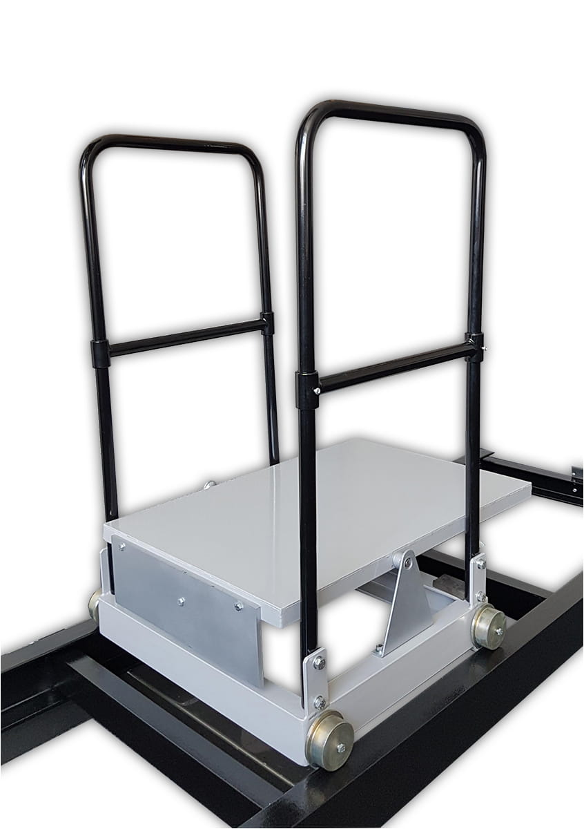 Transport trolley for packaging lines – Automatic bag transport & unloading