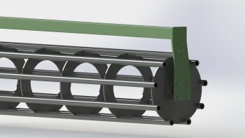 Produktrohr, Rolllagermodul, Metallrahmen, Schwarz-Griff, Grillspole