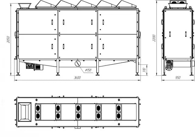 Trockenfutter Bandtrockner - effektive Arbeitslänge 15m