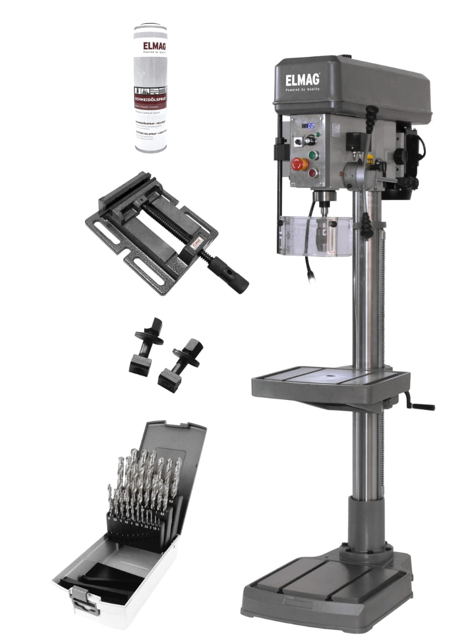 Elmag pillar drill V-belt set - 400V / 1100W / max. Steel 32mm