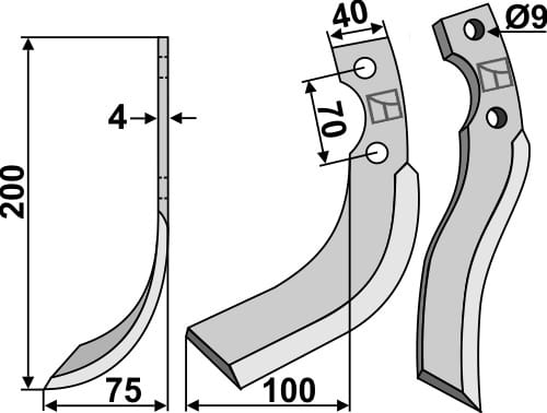BL5359 Fräsmesser L - passend zu Iseki 1349-716-0010-1