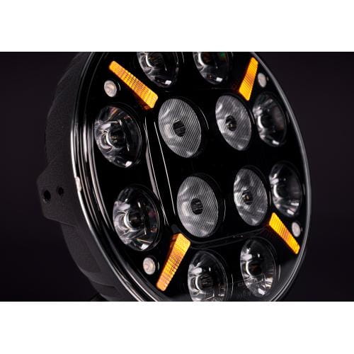 LED driving light with two-color position indicator and amber warning flash - 120 watts