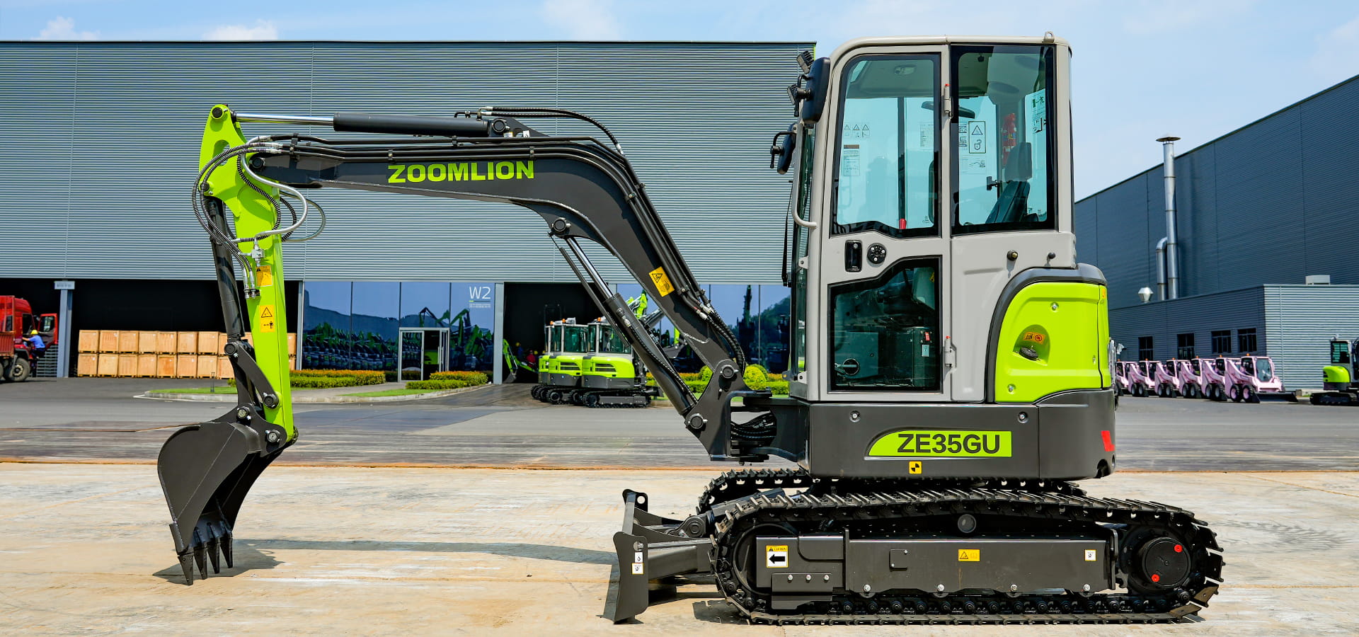 Mini-pelle Zoomlion ZE36GU avec cabine – Pelle à rayon de rotation court de 3,8 t avec système hydraulique à détection de charge