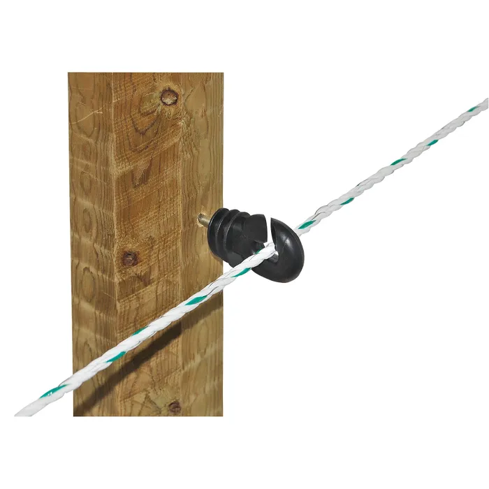 25x AKO Ringisolator SUPER BIG mit kurzer Stütze – verzinkte 6-mm-Stütze, breiter Schlitz für Seil, Litze & Band bis 10 mm