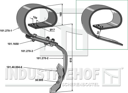 BL28805 Blattfederzinken kpl. mit Schar Doublet Record