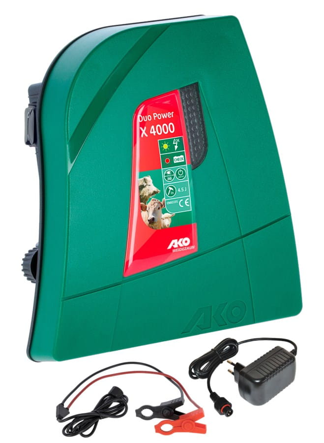 AKO Duo Power X 4000 Weidezaungerät | 12/230V DUO Gerät | 5,5 Joule | Für Wolfsabwehr & starke Zaunanlagen