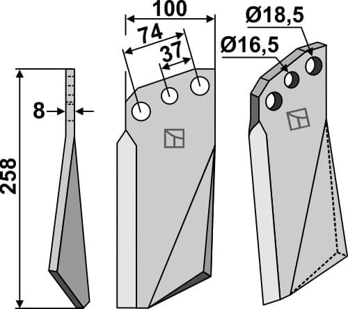 BL5386 Rotorzinken L - passend für Kuhn 522603