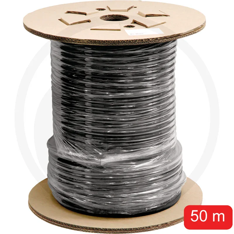 Kabelrolle, Gartendraht, dicker Draht, 50 m, Schwarz