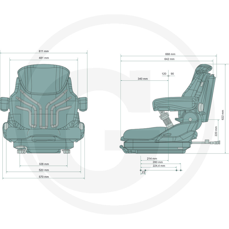 GRAMMER Driver's Seat Primo XM Plus MSG65/2731 - Fabric Cover