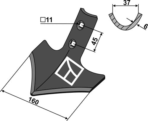 BL23762 Gänsefußschar 160mm - passend zu Väderstad 212385