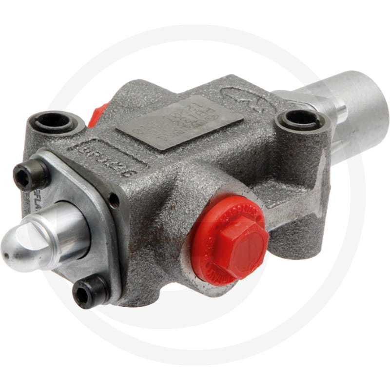 Hydraulikpumpe, Kolbenpumpe, Metallgehäuse, Roter Einstellknopf, Anschlüsse