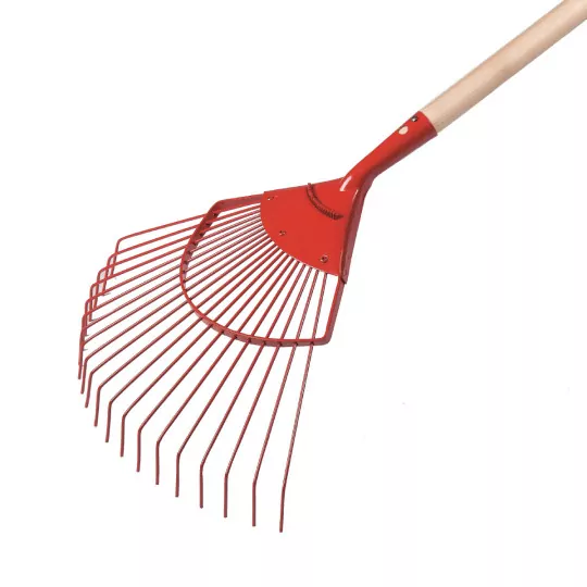Râteau à gazon renforcé à 20 dents – largeur de travail de 44 cm, manche en bois de 140 cm inclus