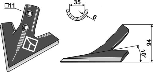 BL28639 Gänsefußschar 150mm