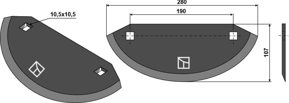 Futtermischwagenmesser Hartmetallbeschichtet - passend zu Frasto, Walker, DeLaval / Storti Bulldog, Storti Mastino, Storti Setter