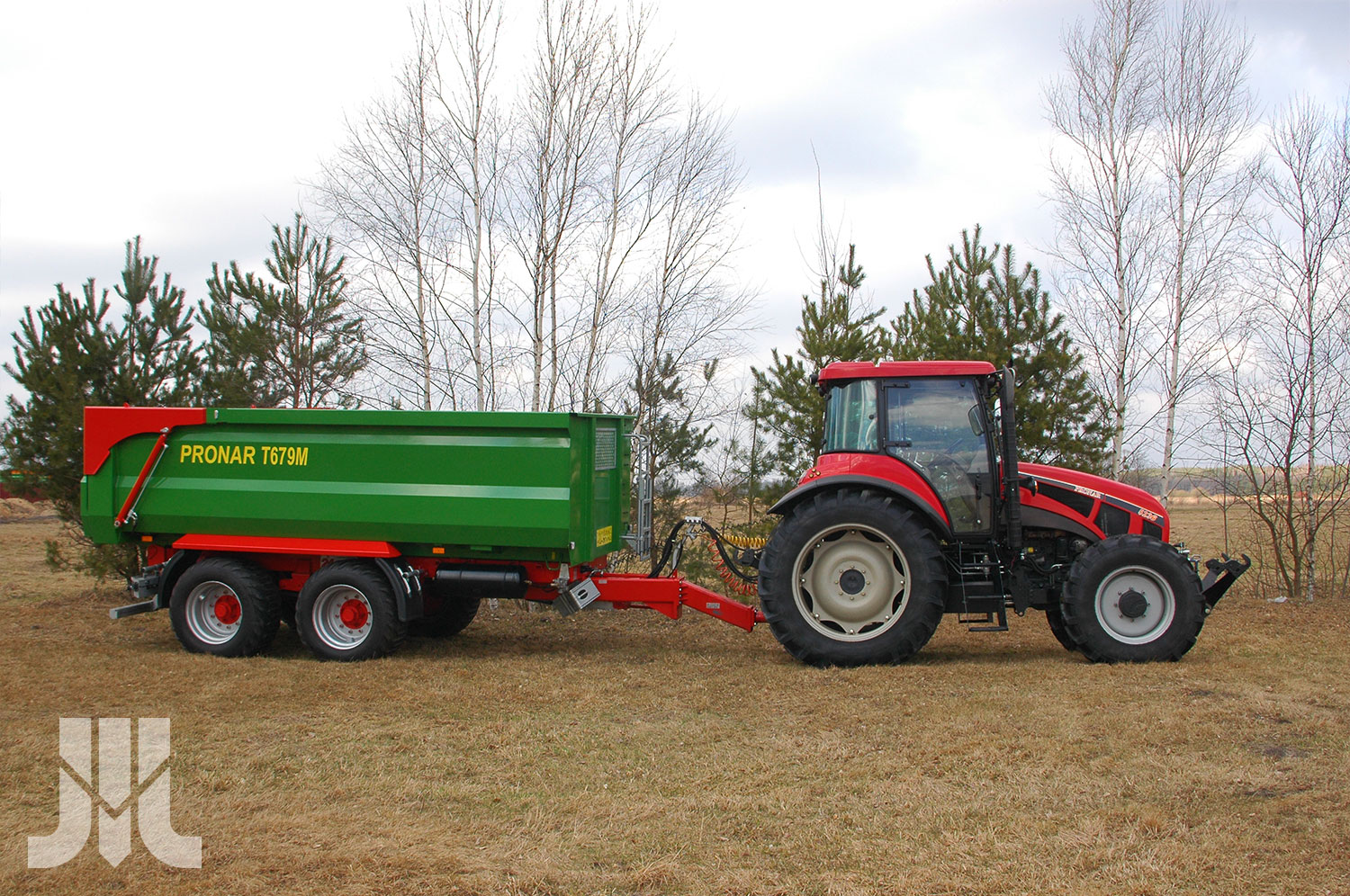 Traktor, Treibfahrzeug, Anhänger, Landwirtschaft, rot/grün