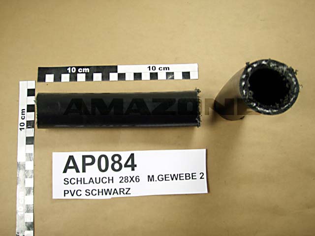 PVC, Schlauch, Schwarz, 28x6, M.Gewebe