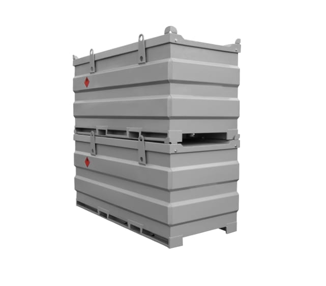 Pressol mobiSTEEL 2000 l ADR-Dieseltank doppelwandig mit 24 V Pumpe, Digitalzähler & 35 l/min Förderleistung